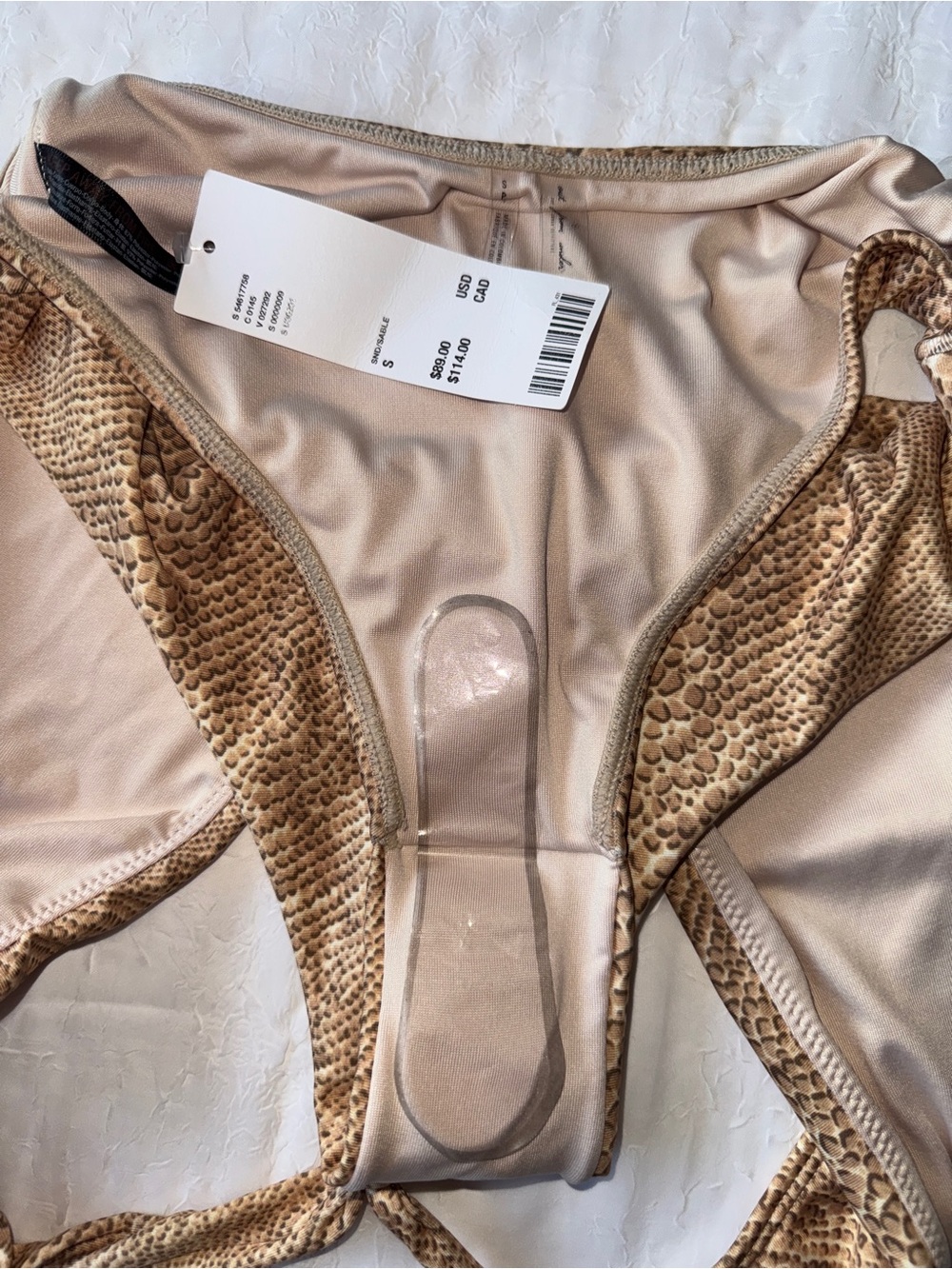 One-Piece Halter Deep V Swimsuit in Golden Snake Print - Picture 3 of 5